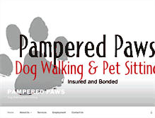Tablet Screenshot of pamperedpawsmn.com